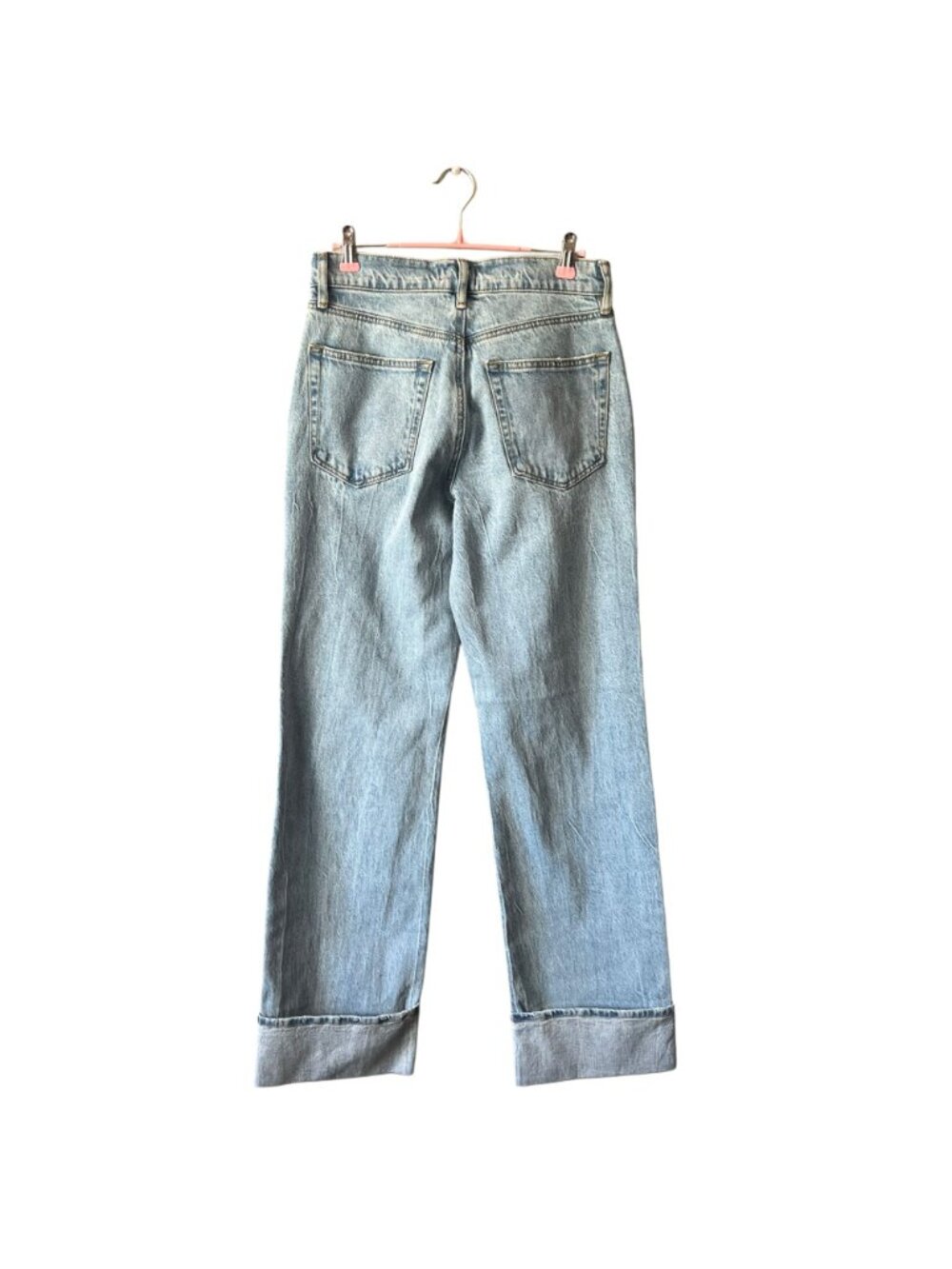 Rivete Denim Loft Relaxed Straight Mid-Rise Jeans Cuffed Leg Classic Denim Pants - Picture 7 of 12